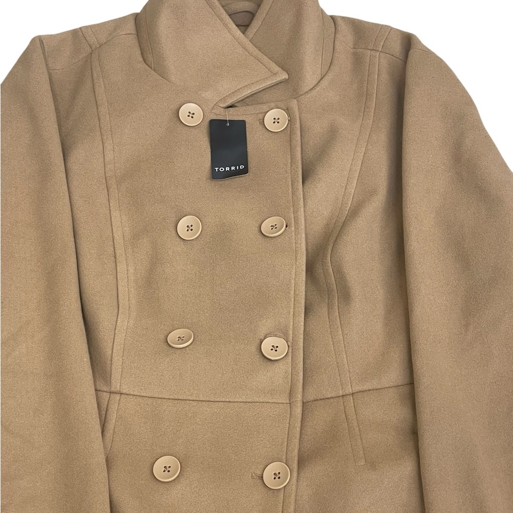 Torrid Tan Double-Breasted Pea Coat brand new size 3 3XL 22-24 - Picture 5 of 11